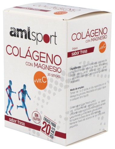 Amlsport Colágeno Con Magnesio + Vit. C Fresa...