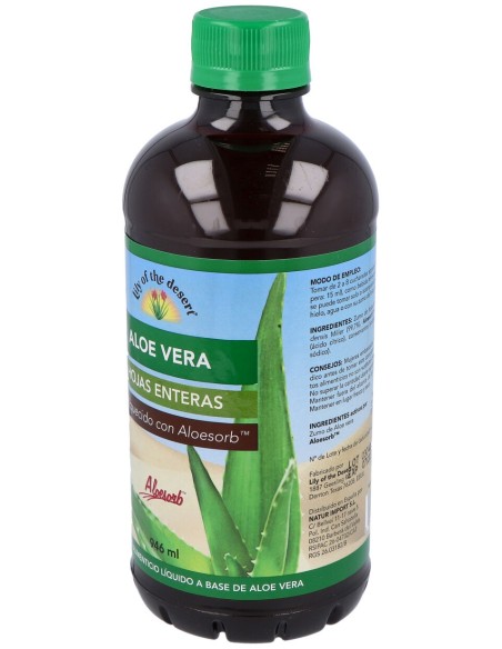 Zumo De Aloe Vera Hoja Entera 946 Ml.