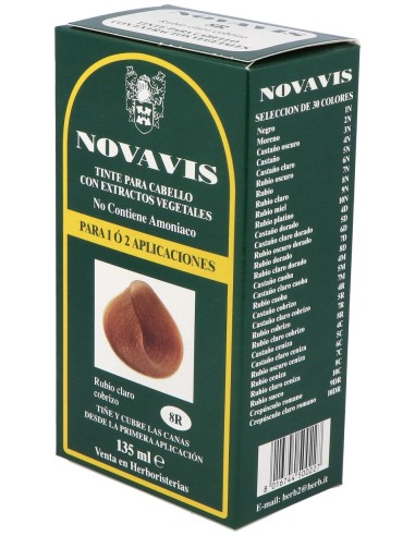 Tinte Novavis 8R Rubio Claro Cobrizo 120Ml.
