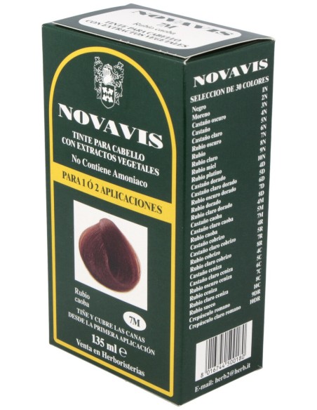 Tinte Novavis 7M Rubio Caoba 120Ml.