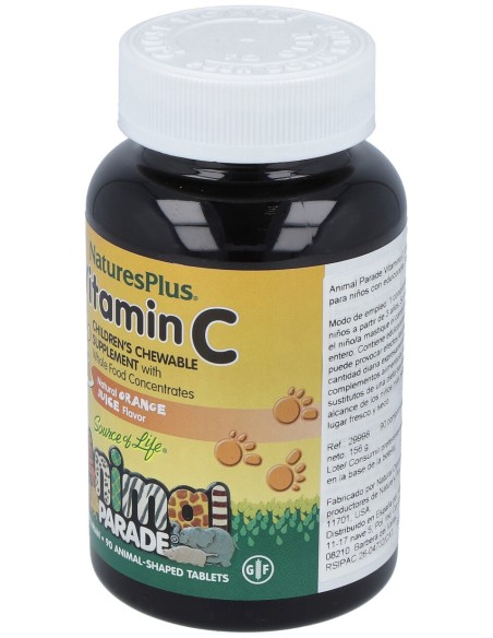 Animal Parade Vit.C 90 Comprimidos Masticables