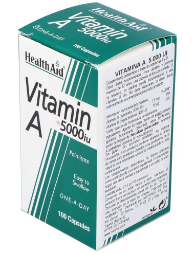 Vit A 5000Ui Con Vit D 400Ui 100Cap. Health Aid