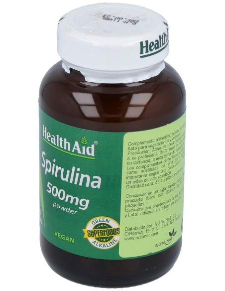 Healthaid Espirulina (Spirulina Platensis) 500 Mg 60 Comprimidos