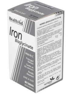 Hierro Bisglycinate Iron+Vit.C 90Comp. Health Aid