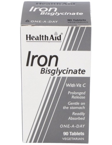 Hierro Bisglycinate Iron+Vit.C 90Comp. Health Aid