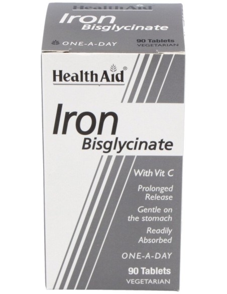 Hierro Bisglycinate Iron+Vit.C 90Comp. Health Aid