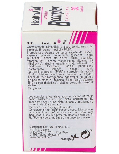 Vit B Complex 30Cap. Health Aid