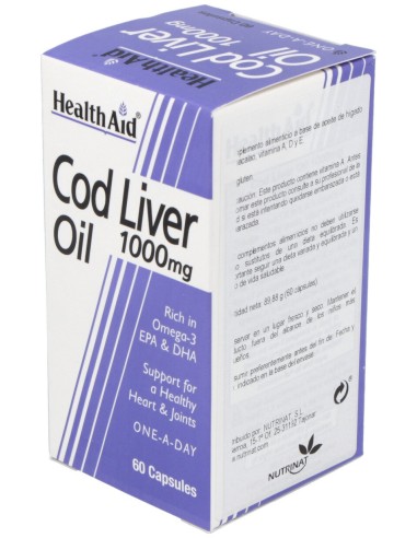 Aceite De Higado De Bacalao1000Mg.60Cap.Health Aid