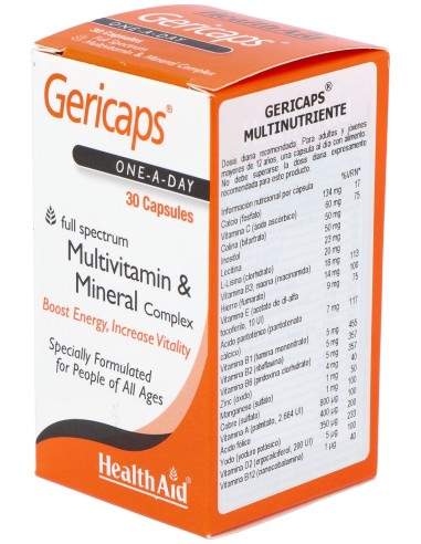 Gericaps Multinutriente 30Cap. Health Aid
