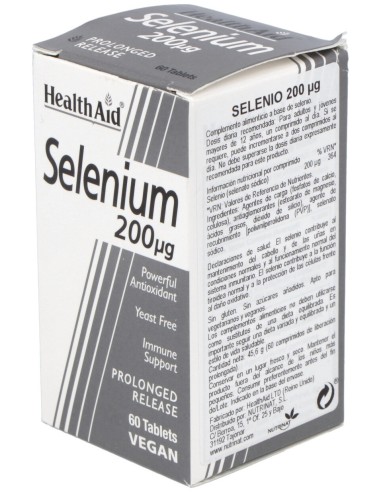 Healthaid Selenio 200 Gr 60 Comprimidos