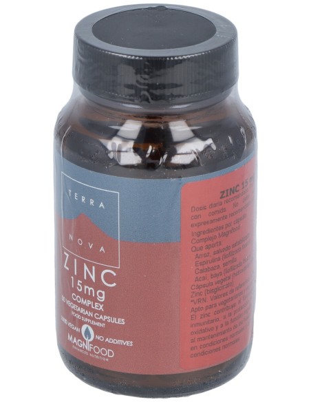 Terranova Zinc 15 Mg Complex 50 Cápsulas