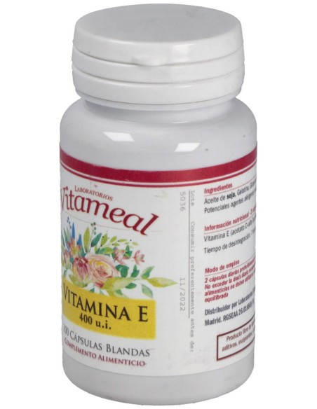 Vitameal Vitamina E 400Ui D-Alpha Tocopherol 100Caps