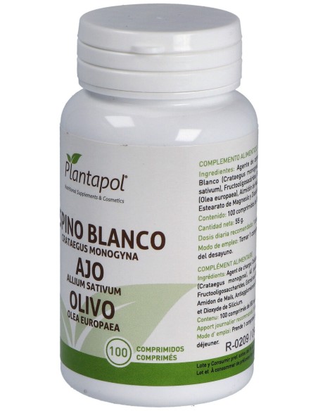 Plantapol Espino Blanco, Ajo, Olivo 100 Comprimidos