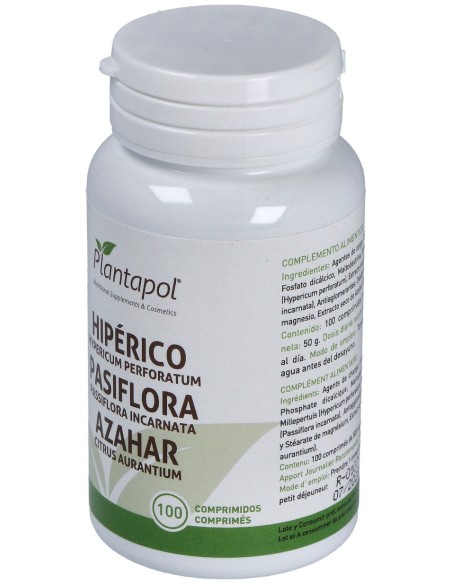 Plantapol Hiperico Pasiflora Azahar 100 Comprimidos