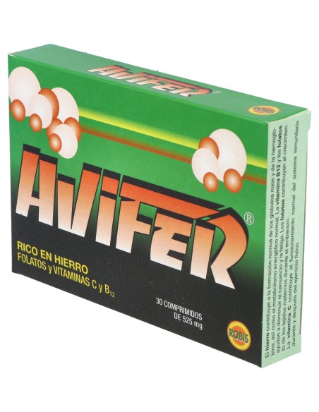 Avifer Rico En Hierro 30Comp 525Mg