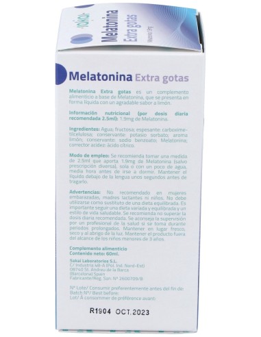 Melatonina Extra Gotas 60Ml.