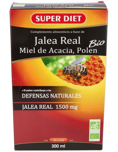 Superdiet Jalea Real Miel Acacia Polen 20 Ampollas