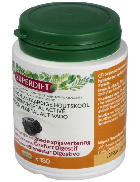 Carbon Vegetal Activado 150Cap. Agbio