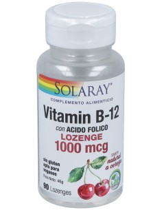 Solaray Vitamina B12 + Ácido Fólico 1000Mg Sublingual 90Comp