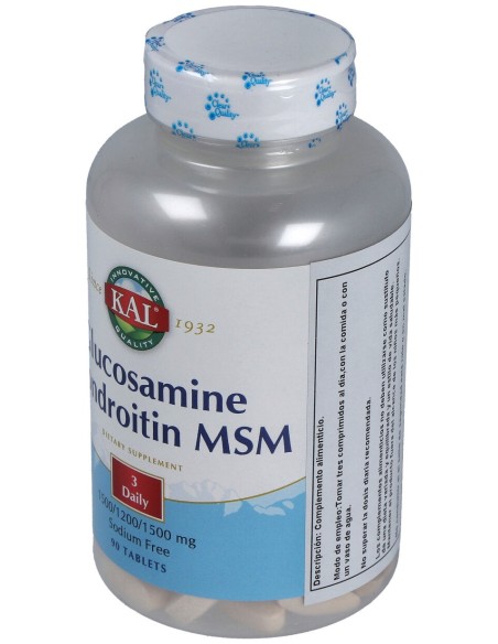Kal Glucosamina/Condroitina/Msm 90 Comp