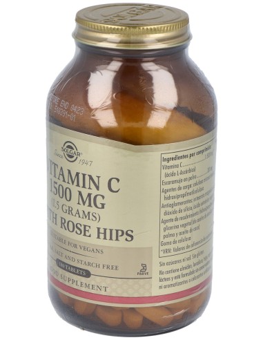 Vitamina C 1500Mg Rose Hips 180 Comp.