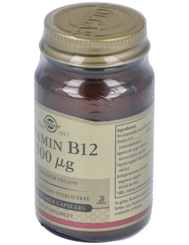 Vitamina B12 (Cianocobalamina) 500Mcg 50Cap