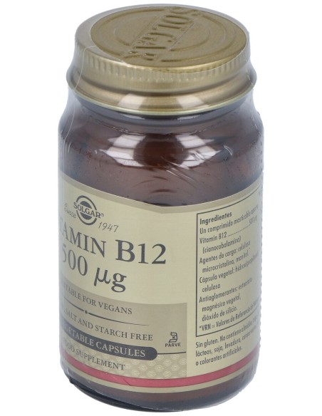 Vitamina B12 (Cianocobalamina) 500Mcg 50Cap