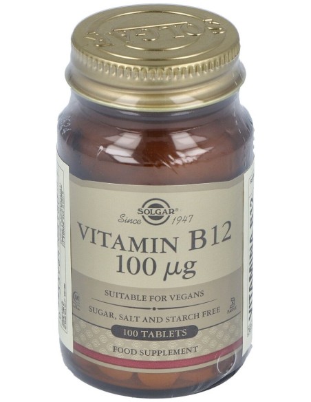 Vitamina B12 (Cianocobalamina) 100Mcg. 100Comp.