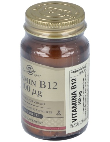 Vitamina B12 (Cianocobalamina) 100Mcg. 100Comp.