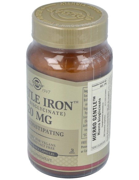 Hierro Gentle (No Estriñe) 20Mg. 180Cap.