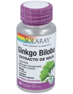 Solaray Ginkgo Biloba Extract 60 Mg 60 Cáps