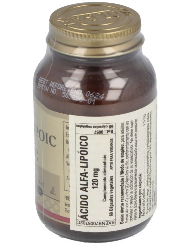 Acido Alfa Lipoico 120Mg. 60Vegicaps