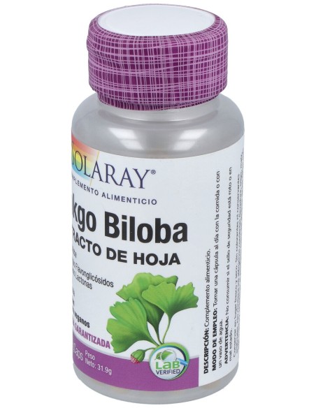 Solaray Ginkgo Biloba Extract 60 Mg 60 Cáps