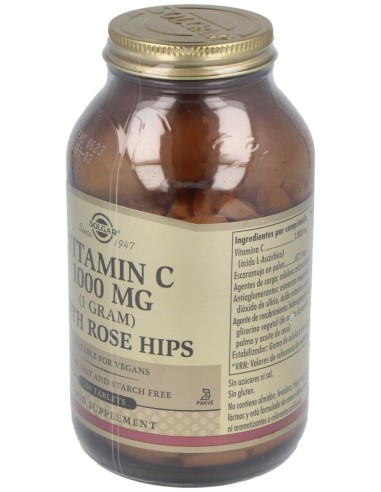 Vitamina C 1000Mg Rose Hips 250Com