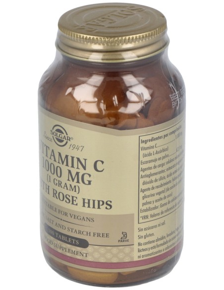Vitamina C 1000Mg Rose Hips 100Comp.