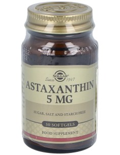 Complejo De Astaxantina 5Mg. 30Cap.Gel.Blanda