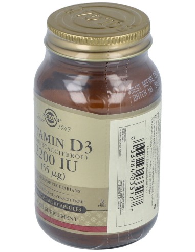 Vitamina D3 2200Ui (55Mcg) 100Cap.Veg.