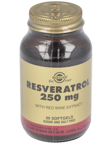 Resveratrol 250Mg.Con Extr.Vino Tinto 30Cap.Blanda