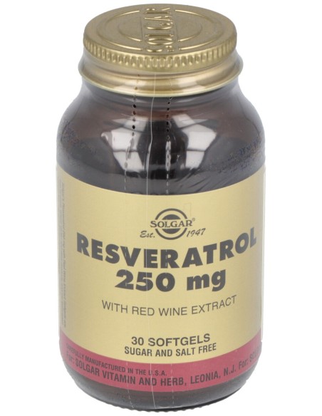 Resveratrol 250Mg.Con Extr.Vino Tinto 30Cap.Blanda