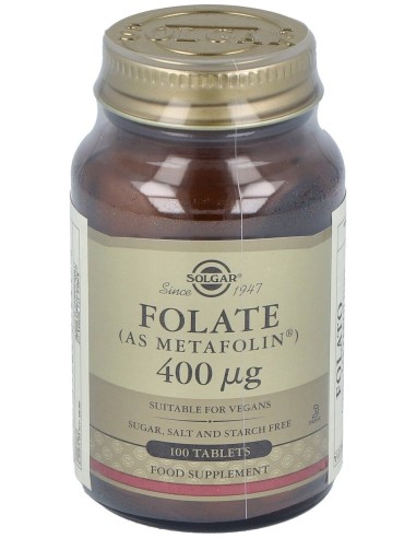 Folato (Como Metafolin) 400Mcg. 100Comp.