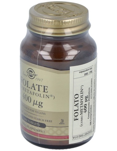 Folato (Como Metafolin) 400Mcg. 100Comp.