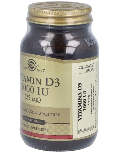 Vitamina D3 1000Ui (25Mcg) 100Cap.Blandas