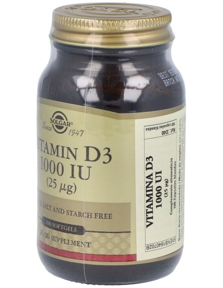 Vitamina D3 1000Ui (25Mcg) 100Cap.Blandas