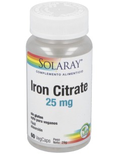 Solaray Citrato Hierro 25Mg 60Caps