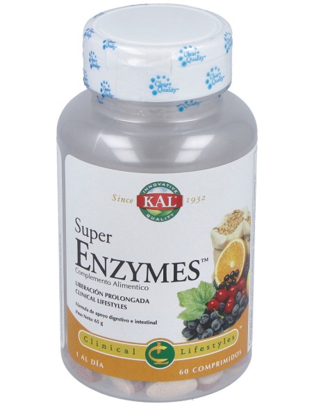 Kal Super Enzymes Accion Prolongada 60Comp