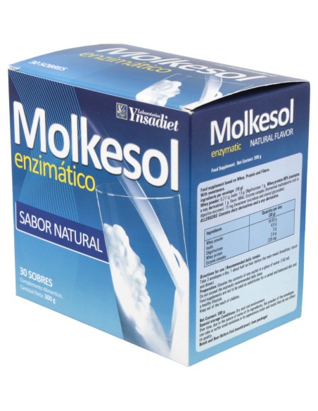 Ynsadiet Molkesol Enzimático Sabor Natural 30 Sobres