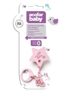 Acofarbaby Cadenita De Chupete Estrella Rosa