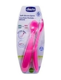 Cuchara Chico Infantil Silic Rosa 6M 2Ud