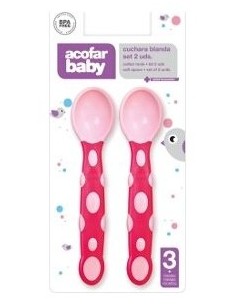 Acofarbaby Cuchara Blanda Color Amarillo 2Uds