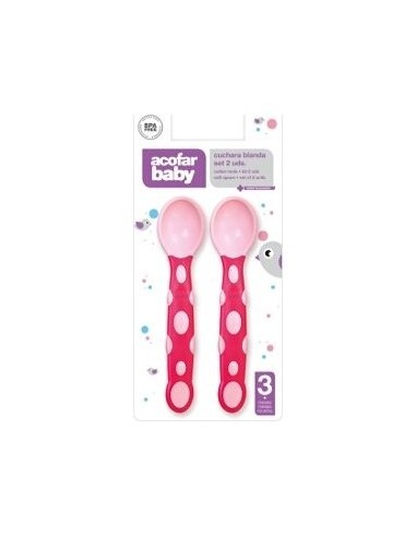 Acofarbaby Cuchara Blanda Color Amarillo 2Uds
